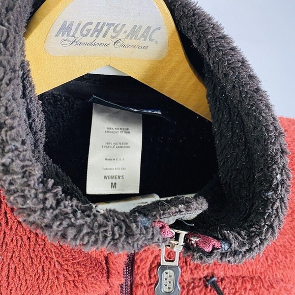 VTG Patagonia Womens Red Polartec Polyester Full Zip Pile Jacket Medium M - Picture 4 of 9
